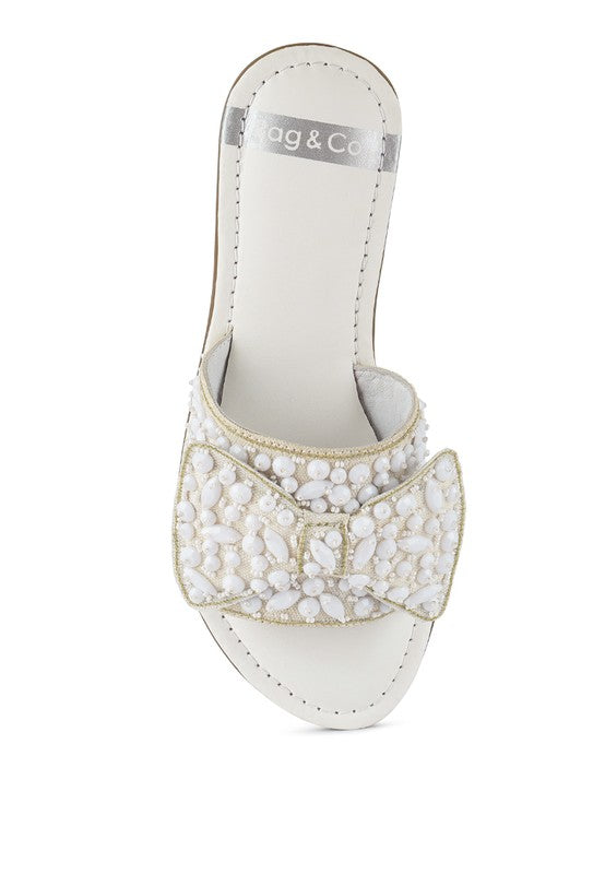 Pipa Big Bow Beaded Flats