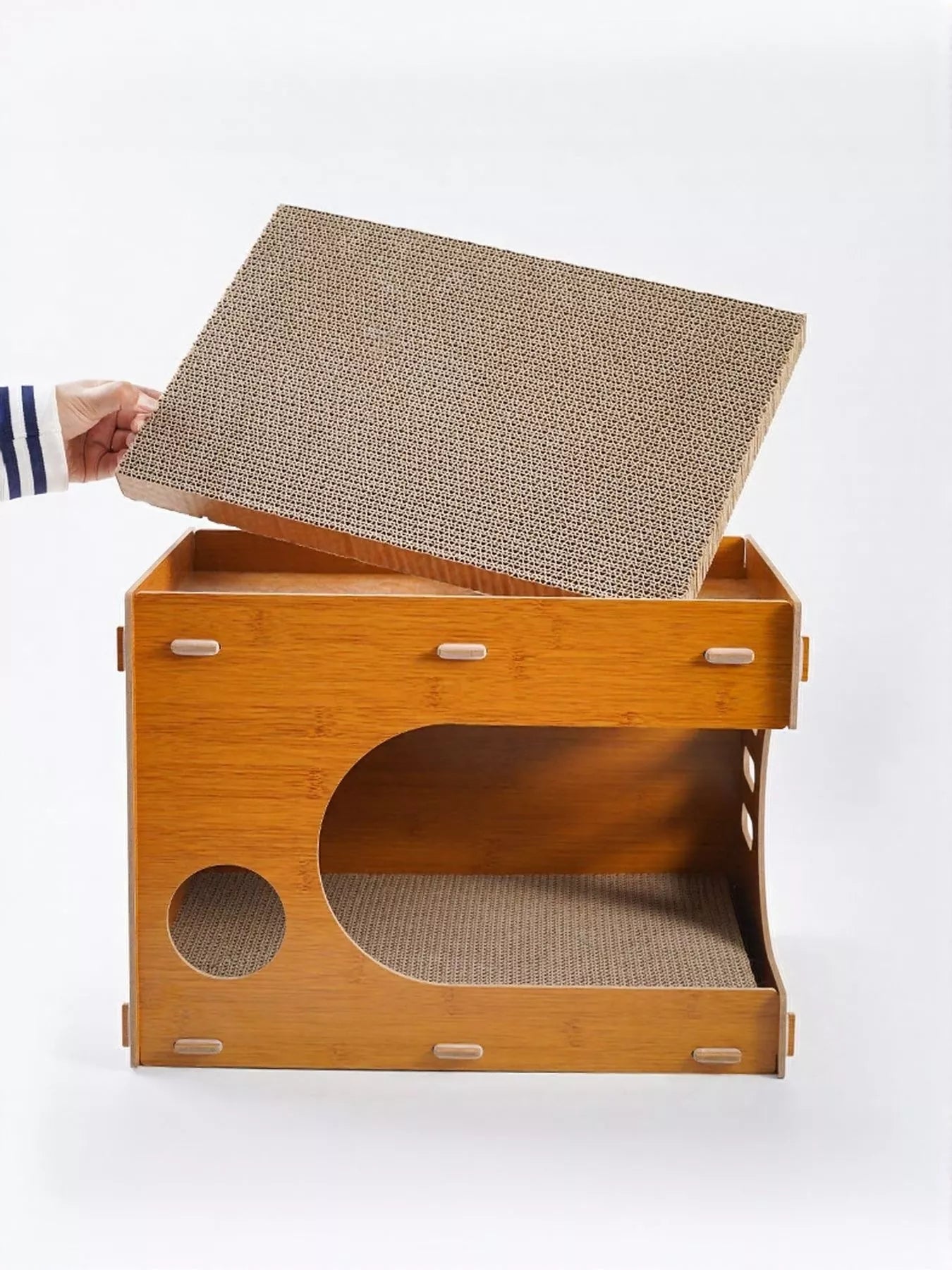 Wooden Corrugated Paper Cat House - Loving It Shop