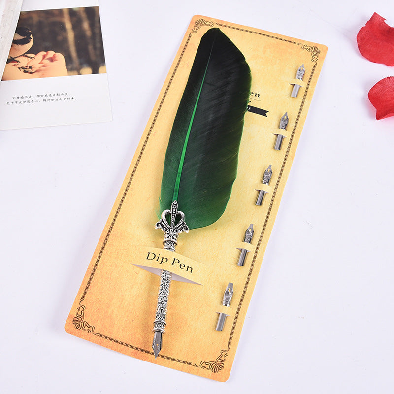 Creative Retro Turkey Feather Pen Teacher&