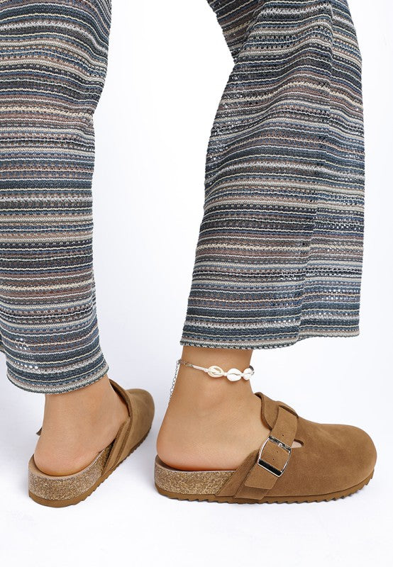 Ratiha Buckle Accent Slip-On Footbed Mules