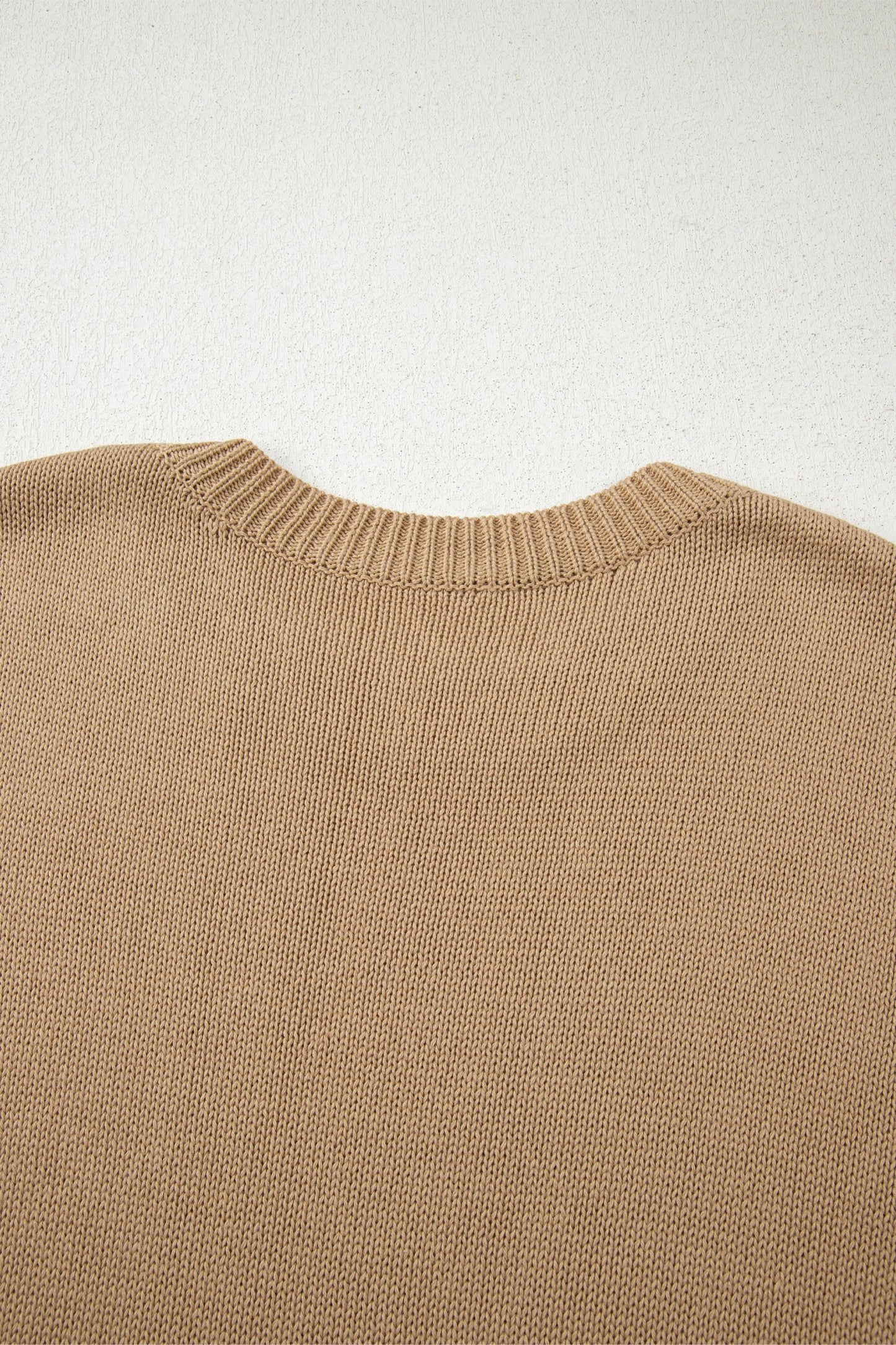 Pale Khaki Exposed Seam Drop Shoulder Oversize Sweater Mini Dress