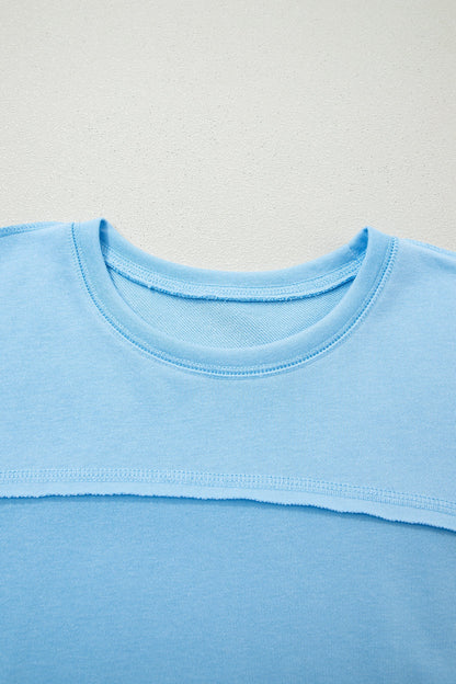 Sky Blue Drop Shoulder Boxy Tee and Barrel Pants Set