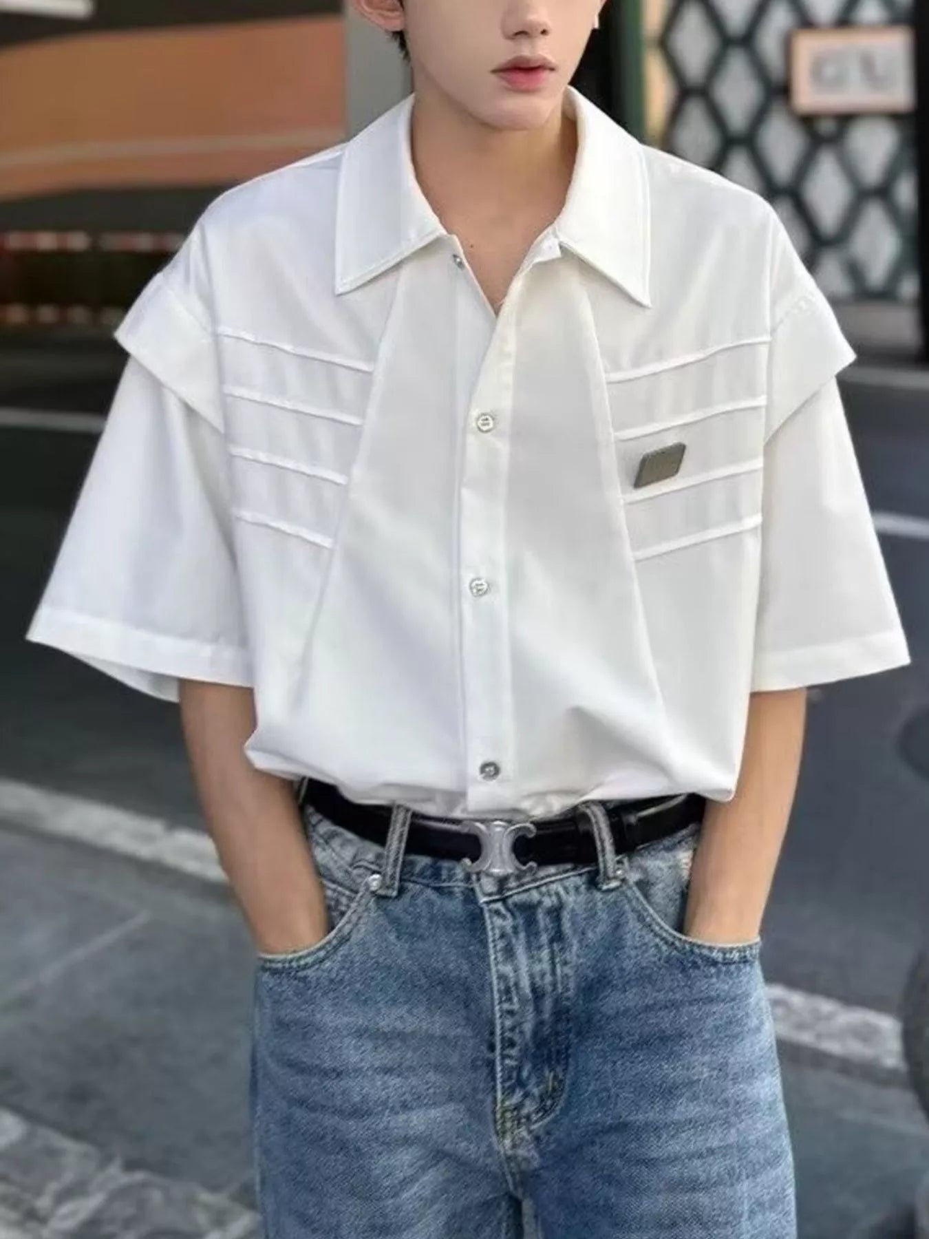 Men's Plus Size Button Up Half Sleeve Shirt - Loving It Shop