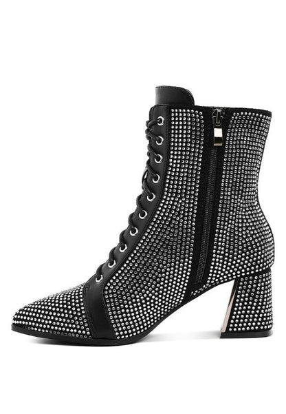Calla Rhinestone Embellished Ankle Boots