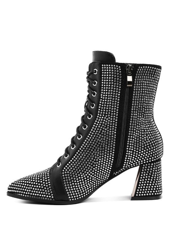 Calla Rhinestone Embellished Ankle Boots