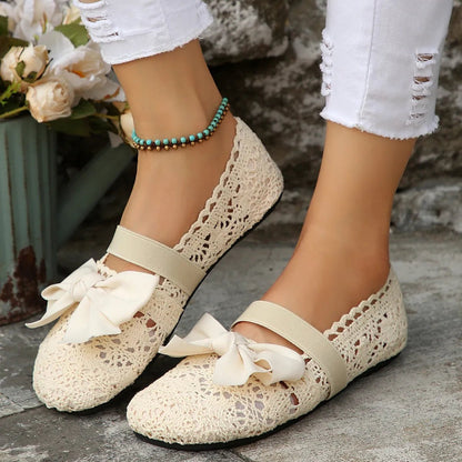 Bow Round Toe Flat Slip - Ons - Loving It Shop