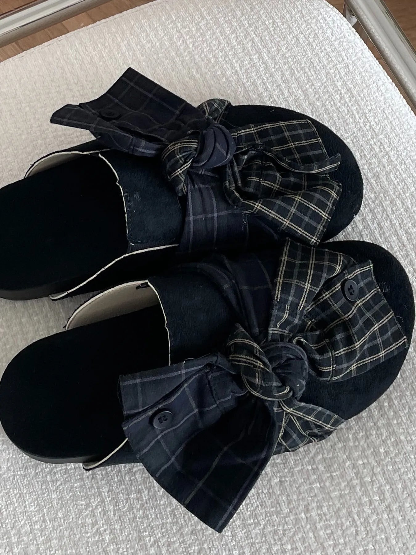 Bow - Knot Plaid Comfort Slip - Ons - Loving It Shop