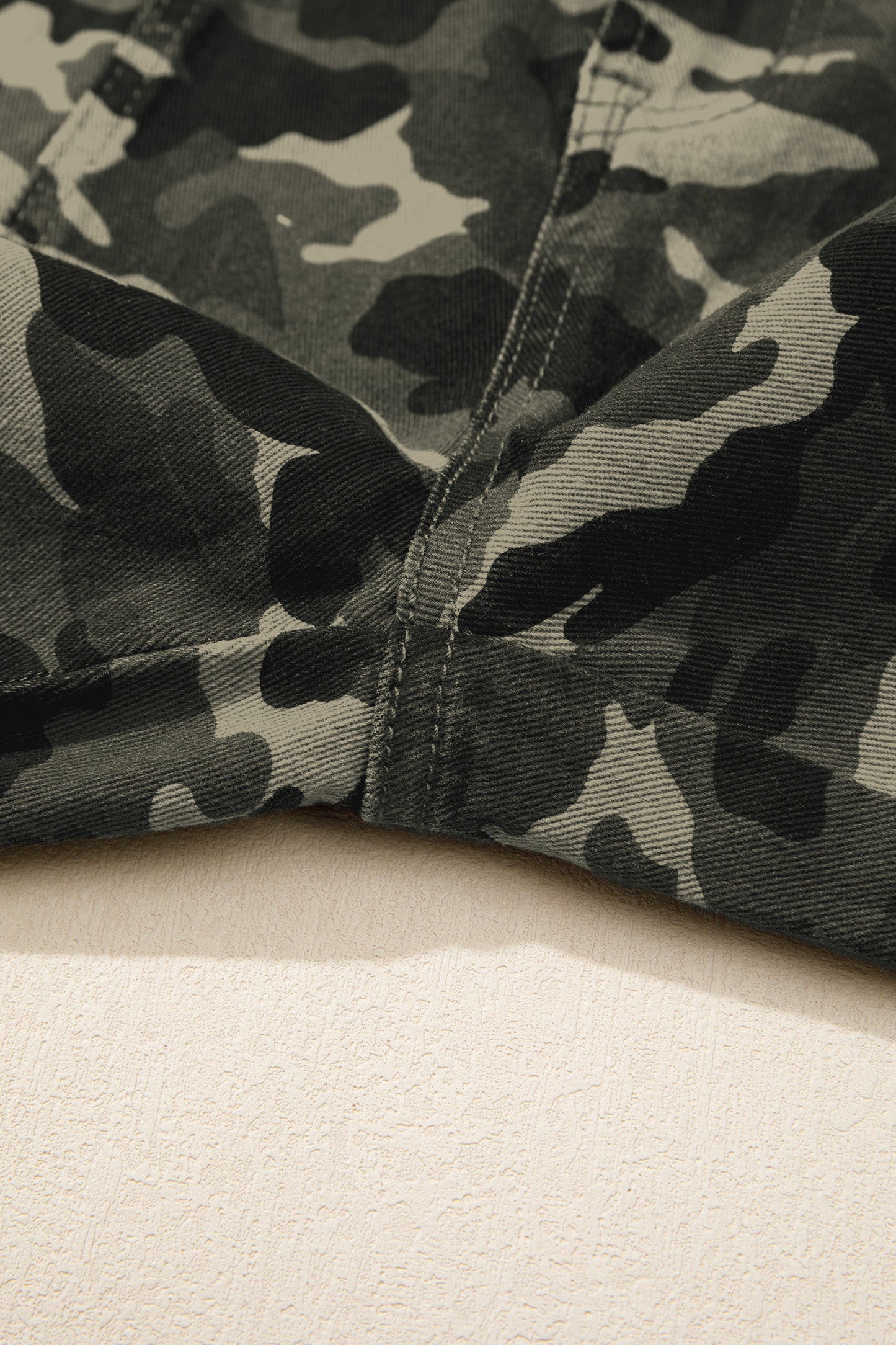 Green Camouflage Print Multi Pocketed Womens Denim Pants