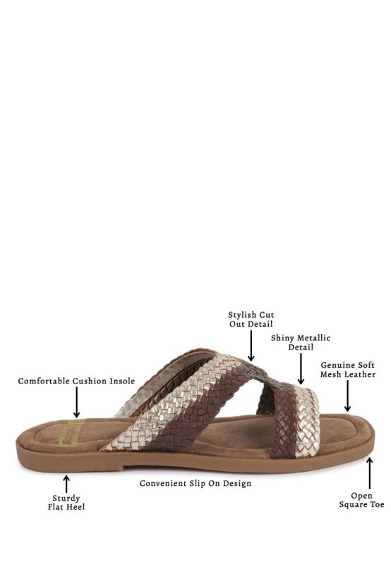 Eirata Braided Real Leather Slip-On Flats