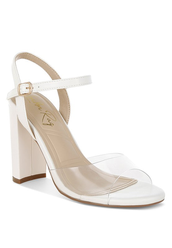 Perta Clear Strap Block Heel Sandals