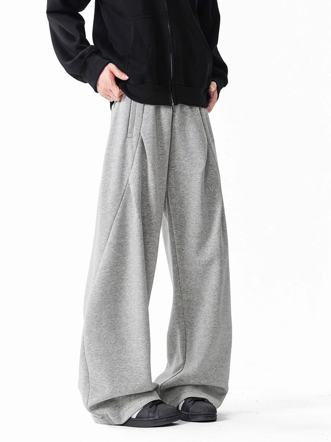 Men's Plus Size Wide Leg Drawstring Casual Pants