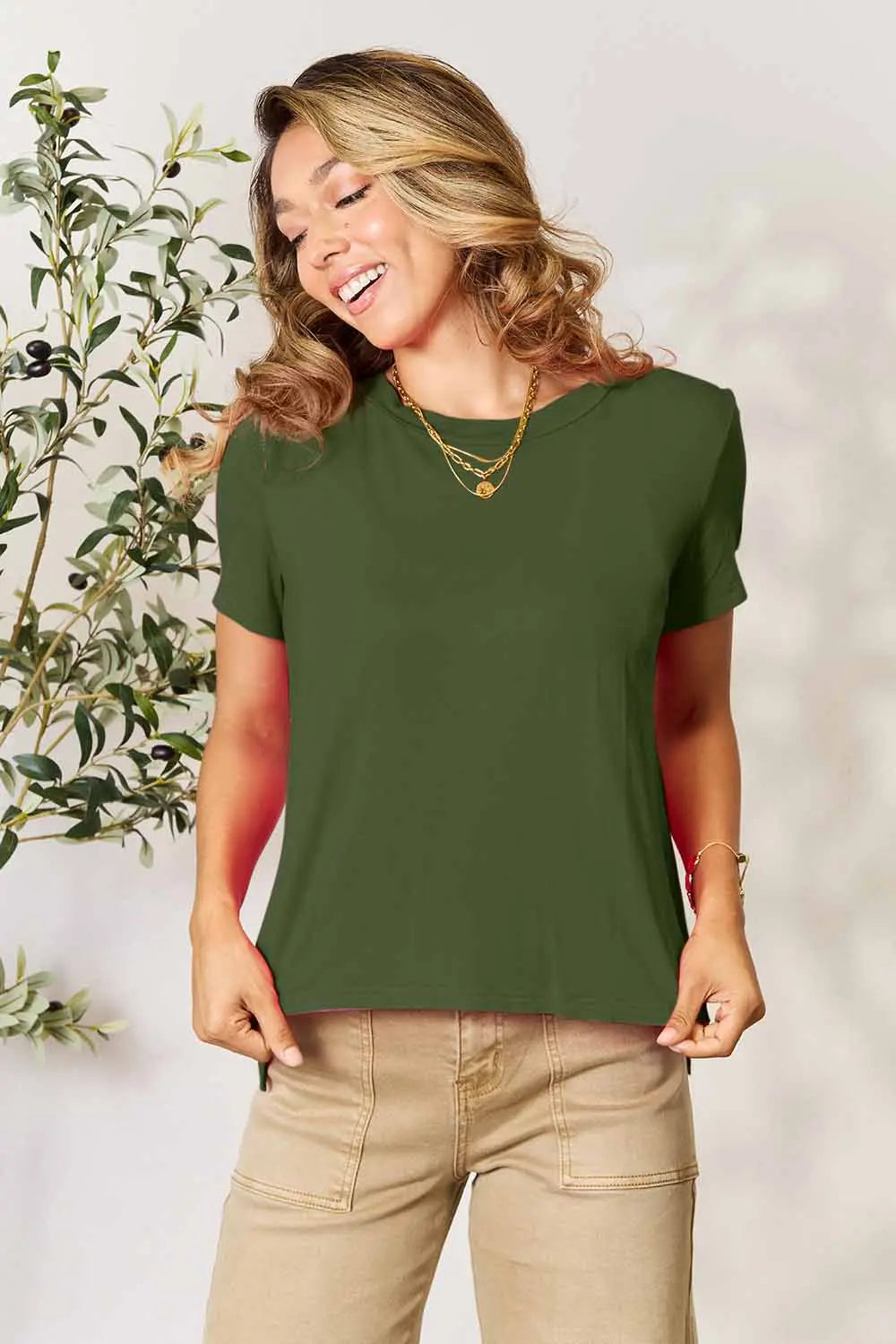Full Size Round Neck Short Sleeve T-Shirt
