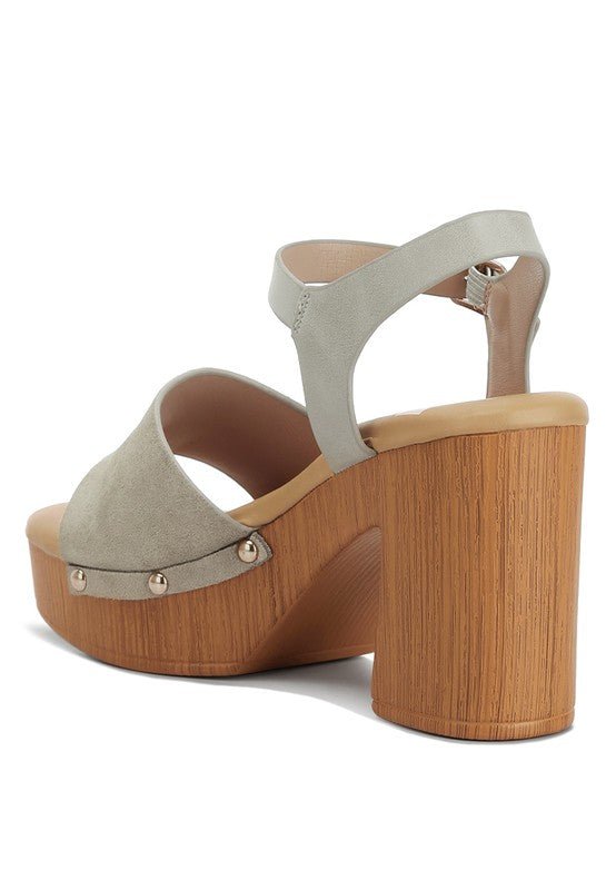 Daniela Genuine Suede Leather High Block Sandals - Loving It Shop