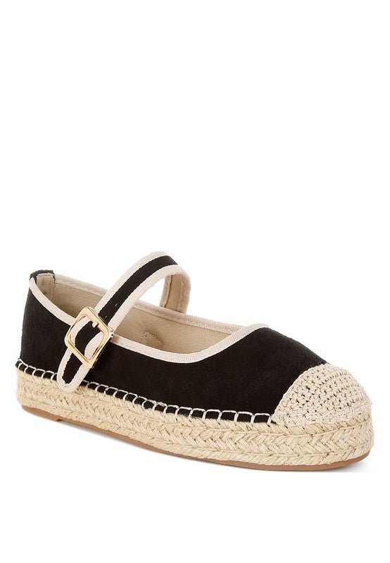 Bolean Soft Suede Leather Mary Jane Espadrilles - Loving It Shop