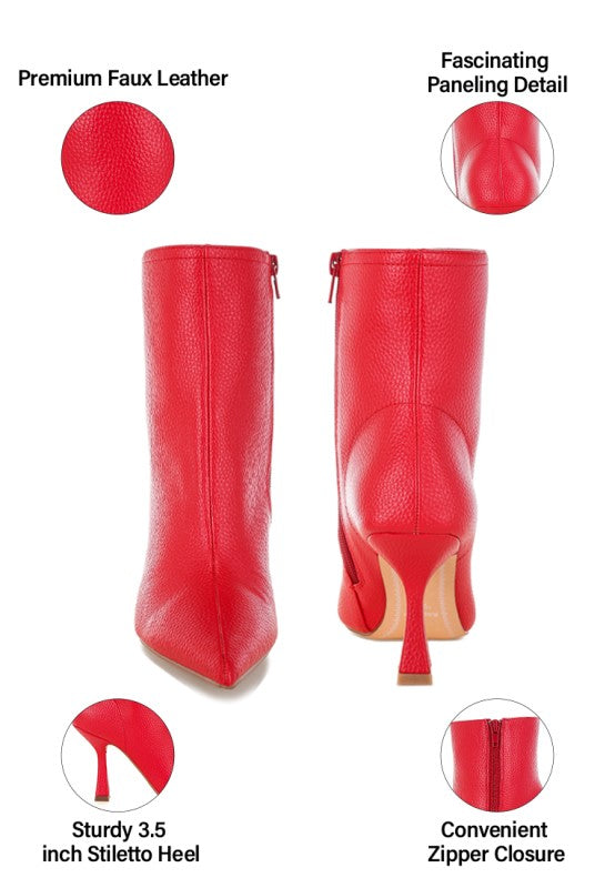Farnak Pleather Spool Heel Boots