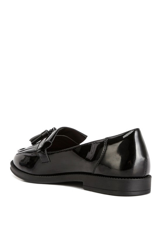 Valerie Tassel Detail Patent Loafers - Loving It Shop