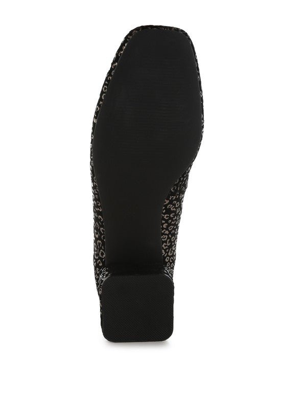 Ningen Leopard Print Block Heel Ballerinas - Loving It Shop