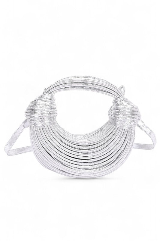 Faux Leather String Rope Top Handle Swing Bag