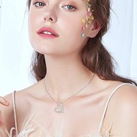 Sterling Silver Guardian Angel Wings Heart Shape Infinity Symbol Pendant Necklace For Women And Girls