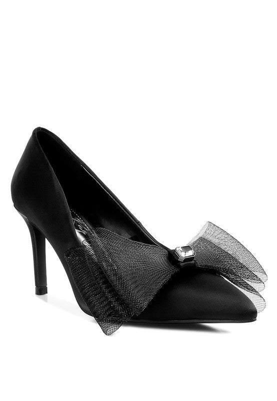 Odette Diamante Embellished Bow Stiletto Pumps - Loving It Shop