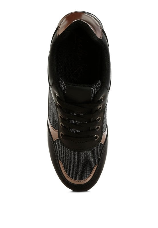 Vespera  Faux Leather & Mesh Sneakers