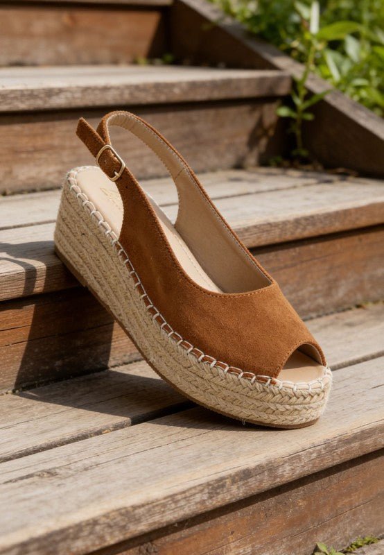 Georna Peep - Toe Espadrille Wedges - Loving It Shop