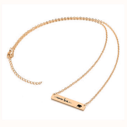 Titanium Steel Long Bar Necklace for Mother&