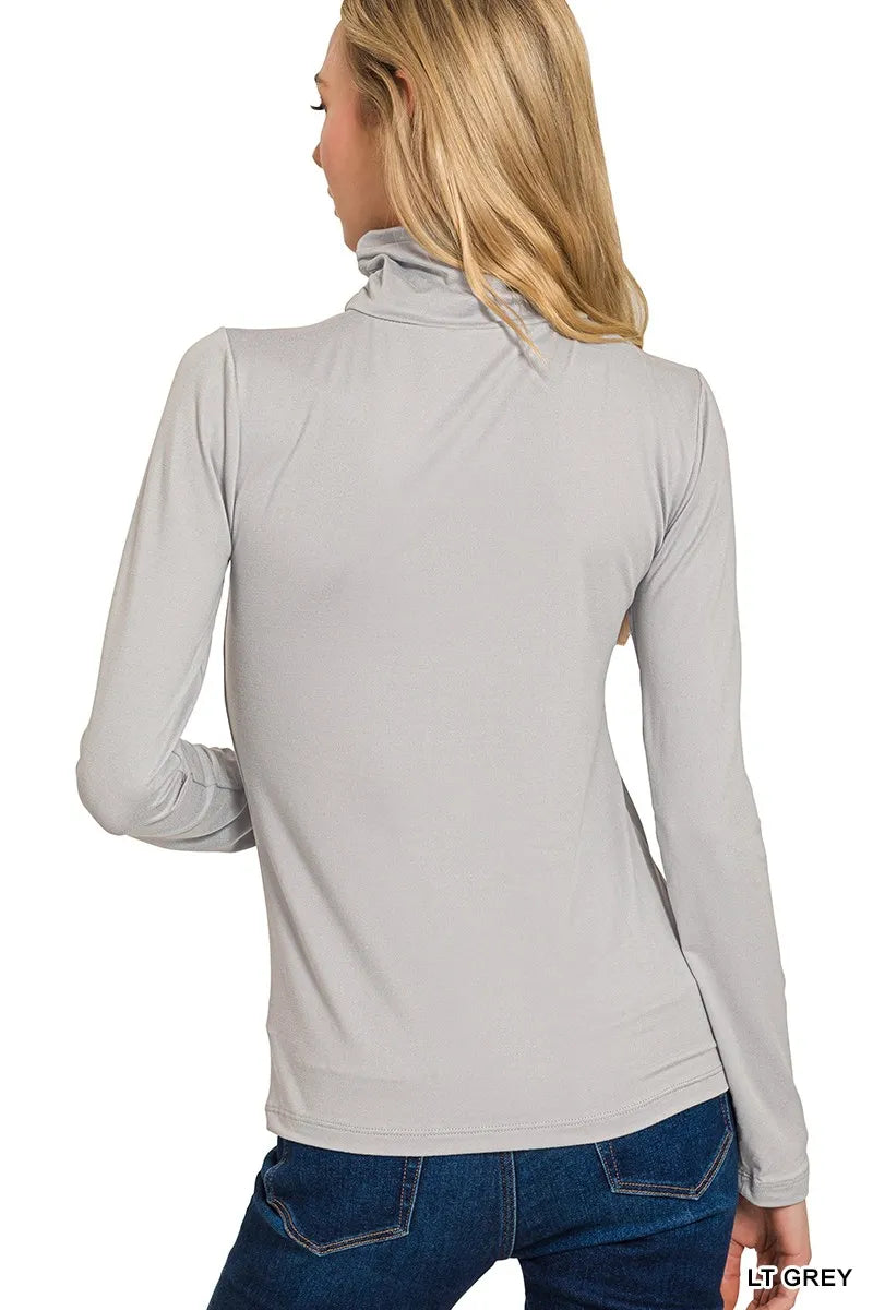 Premium Microfiber Mock Neck Top