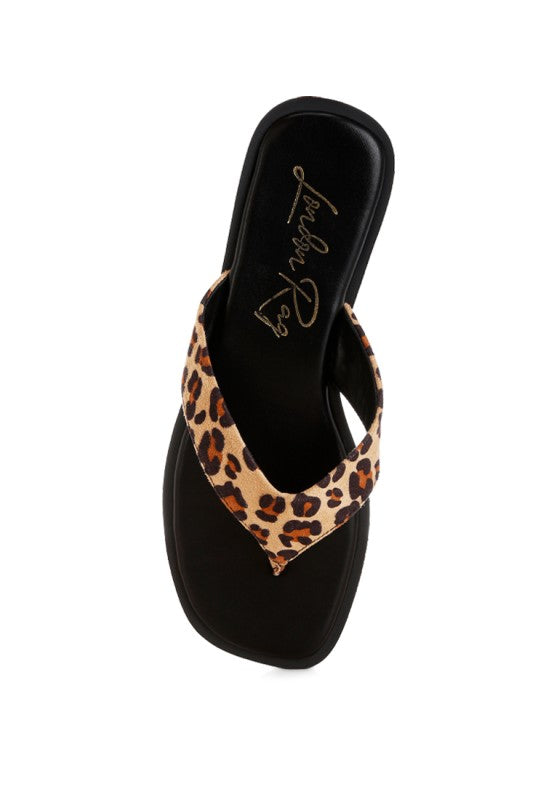 Buchi Animal Print Thong Flats