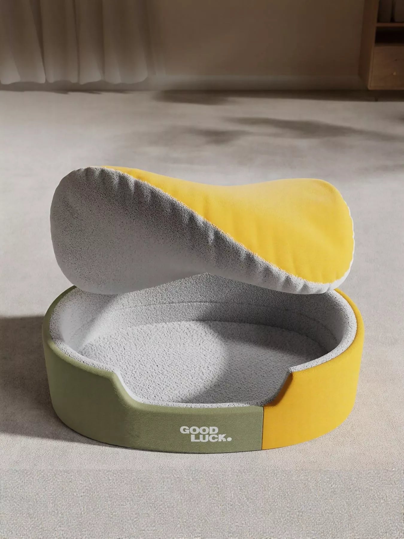 Thickened Oval Two - Tone Plush Pet Nest - Loving It Shop