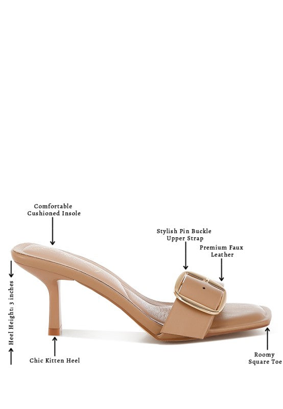 Acacia Buckle Strap Slip On Sandals