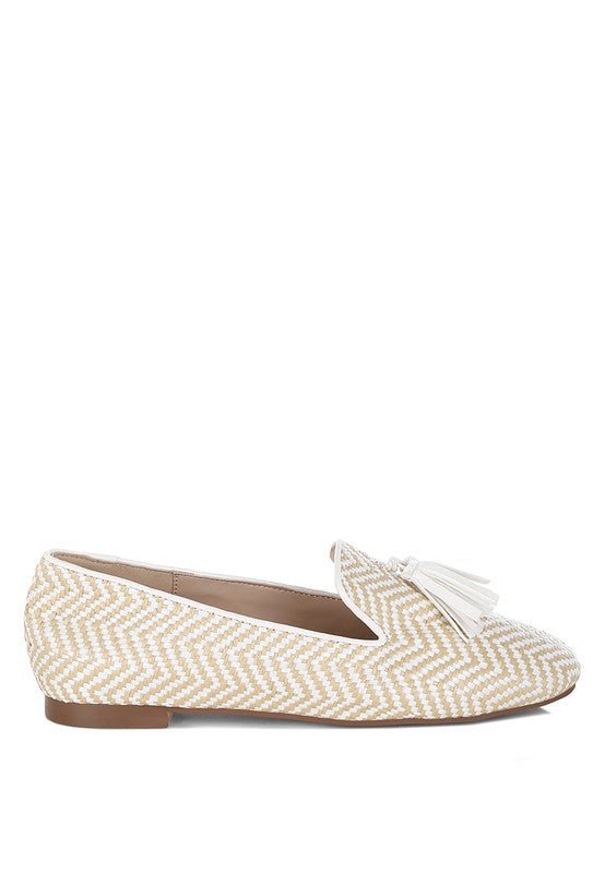 Dara Raffia Tassels Detail Loafers - Loving It Shop
