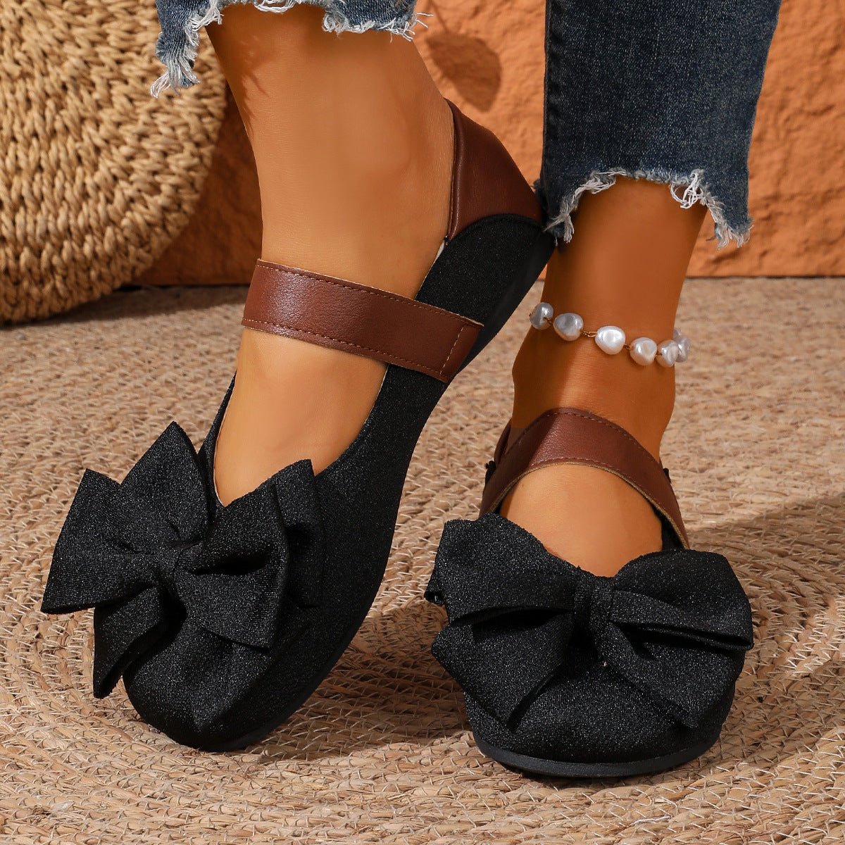Bow Decor Round Toe Slip - Ons - Loving It Shop