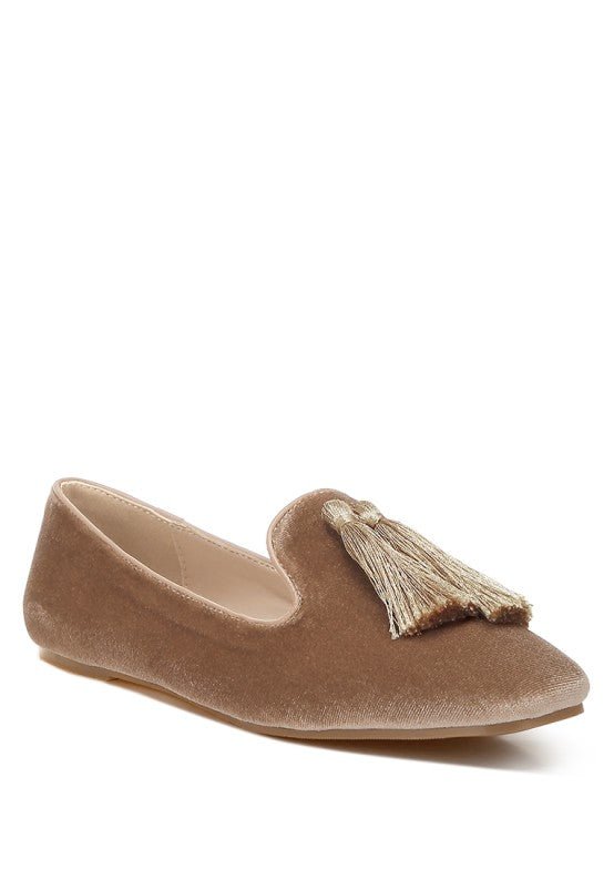 Tromso Iconic Tassel Detail Velvet Loafers - Loving It Shop