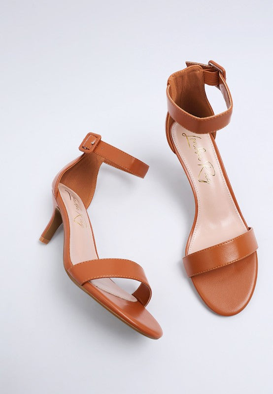 Feruda Faux Leather Kitten Heel Sandals