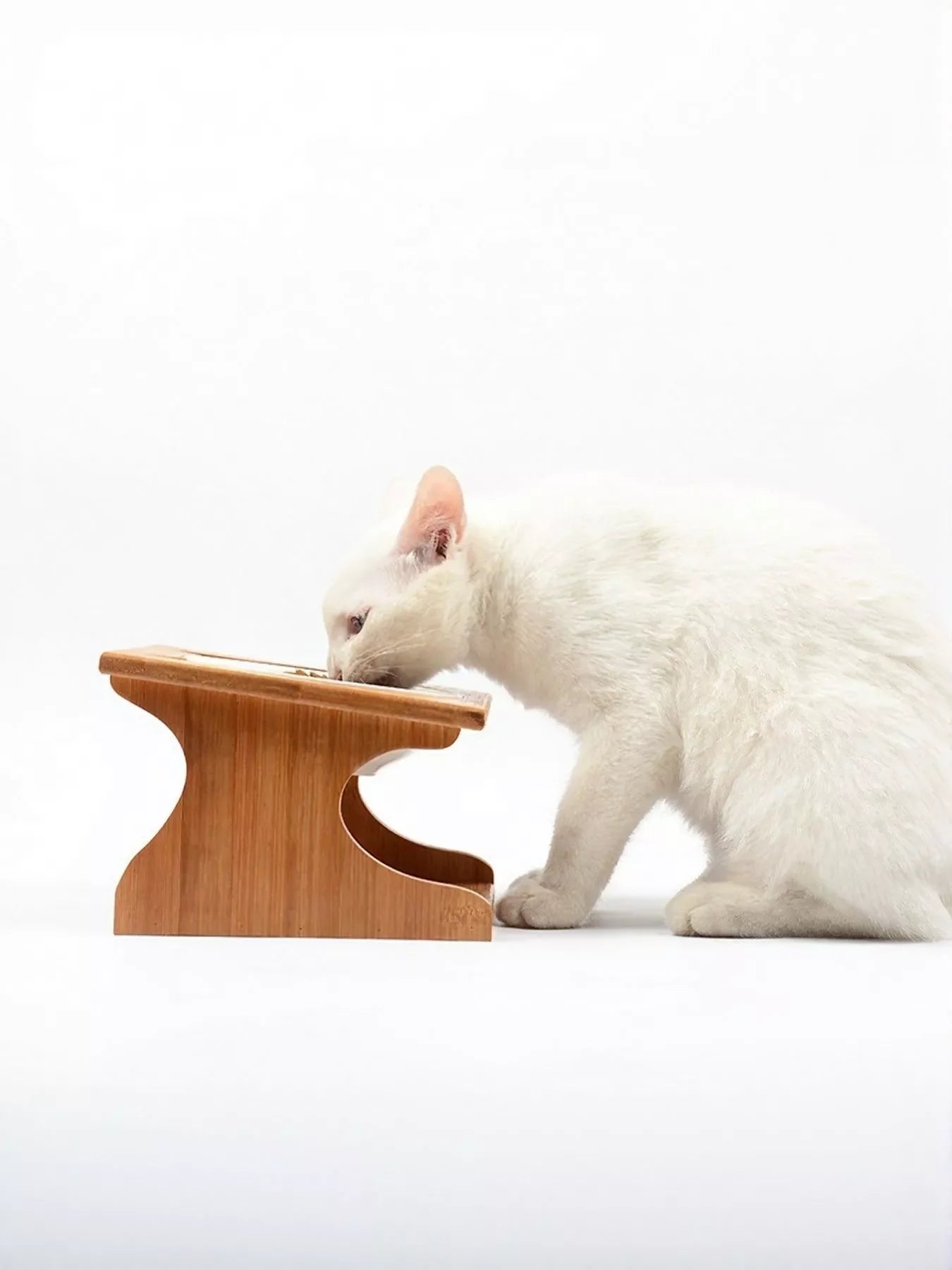 Elevated Double Ceramic Pet Bowls with Bamboo Stand - Loving It Shop