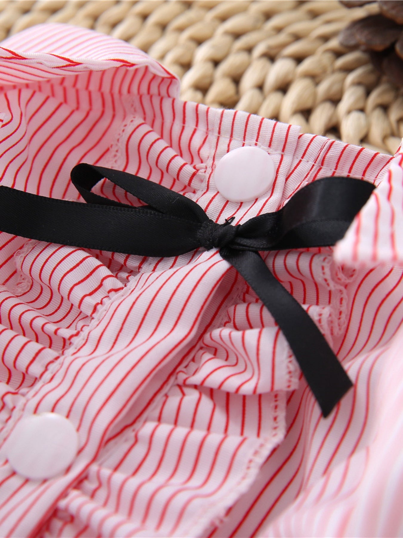 Striped Ruffle Pet Top with Bow - Loving It Shop