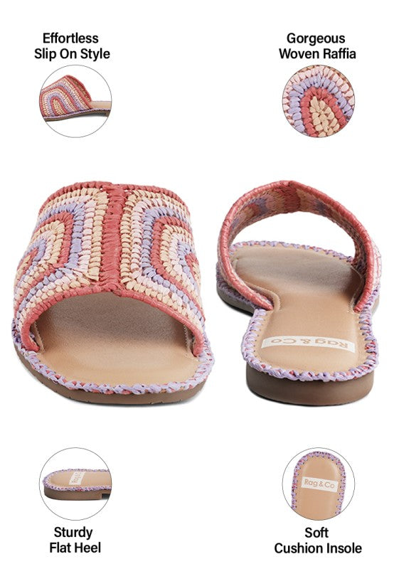 Kivah Handwoven Raffia Slip-On Flats