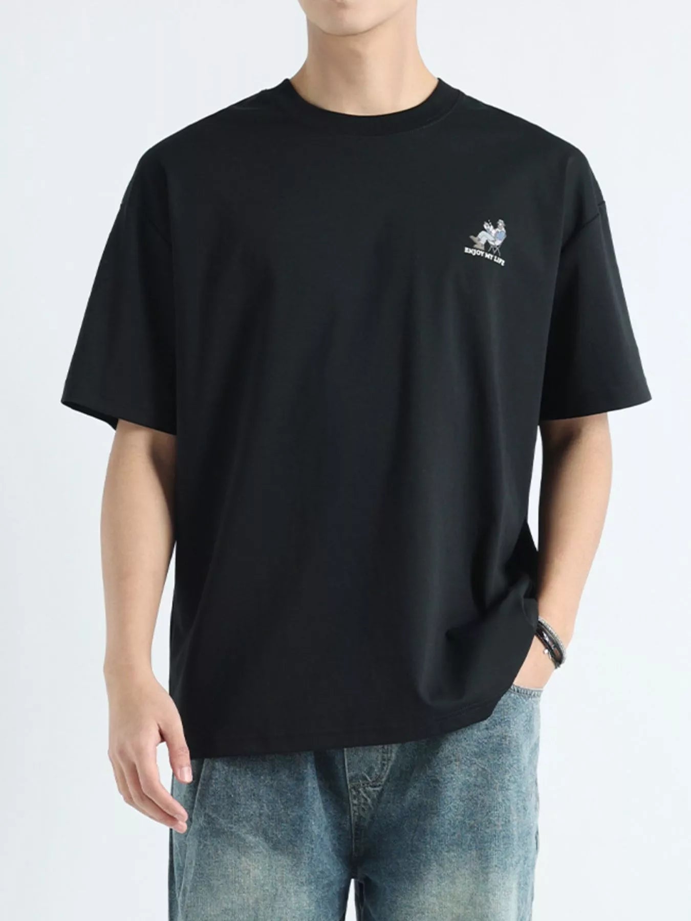Men's Plus Size Graphic Relaxed Fit T-Shirt - Loving It Shop