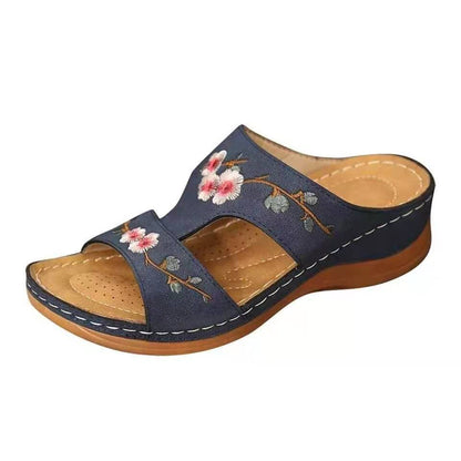 Wedge Heel Retro Stitched Embroidered Ethnic Style Women&