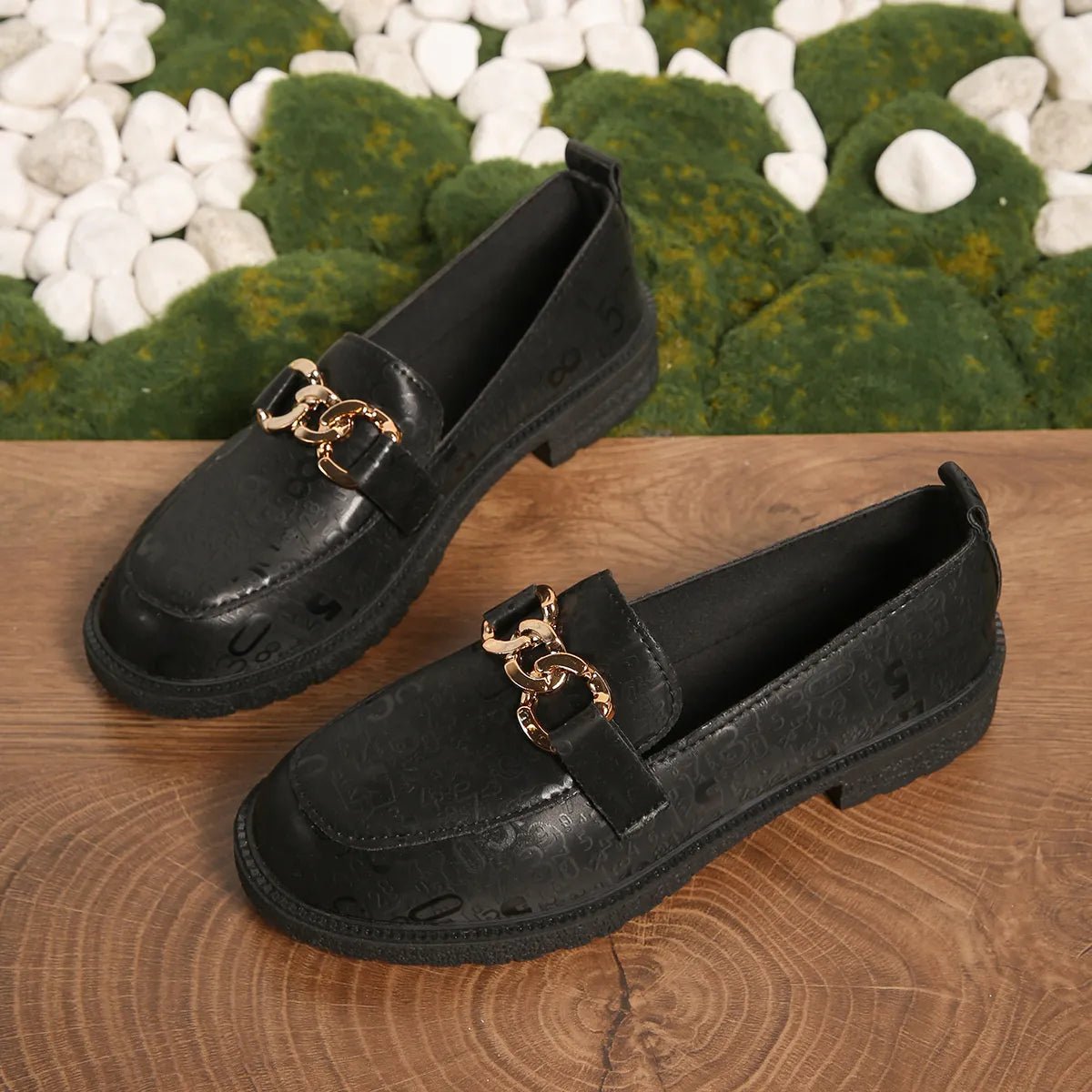 Round Toe Block Heels Loafers - Loving It Shop