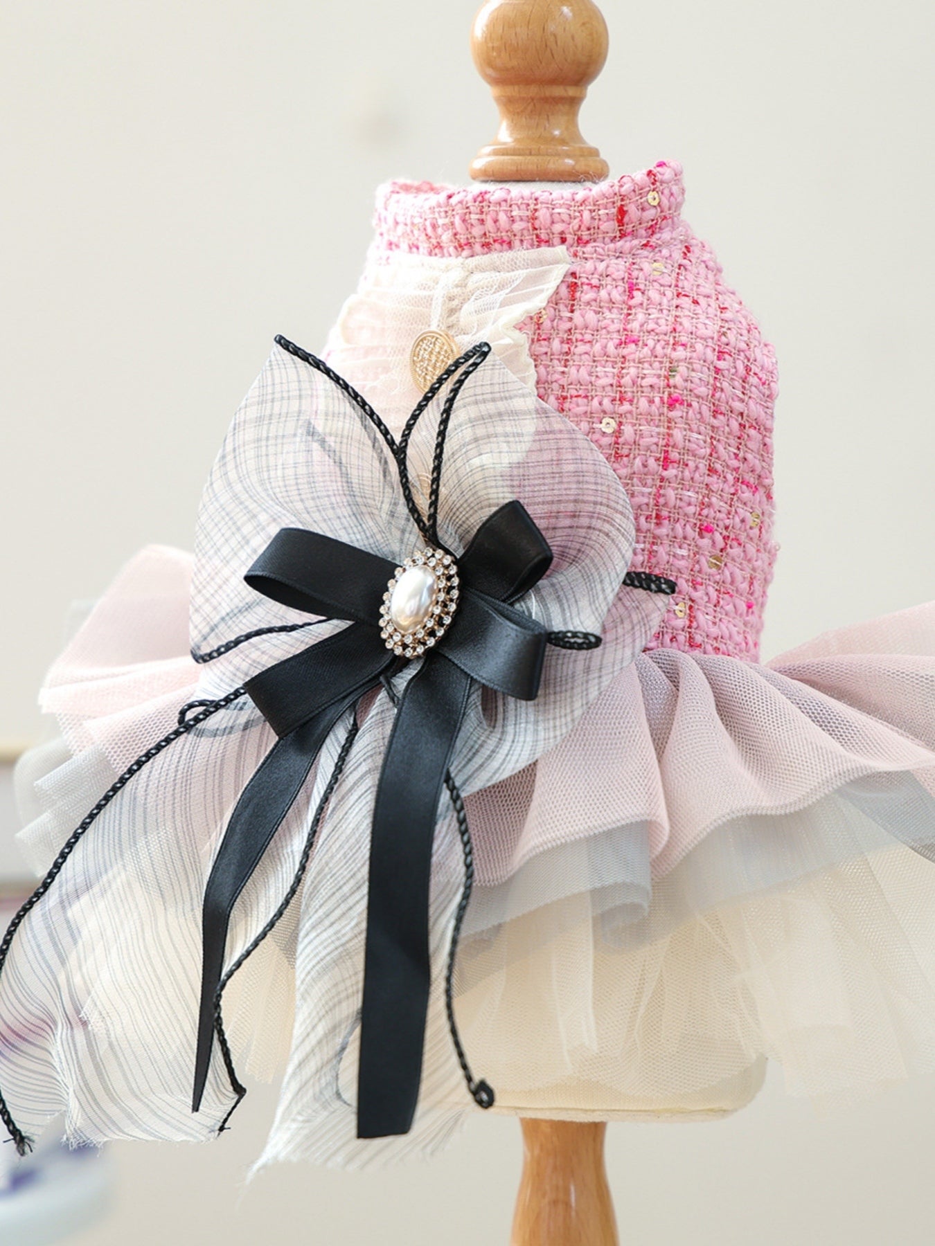 Tweed Pet Dress with Ruffle - Loving It Shop
