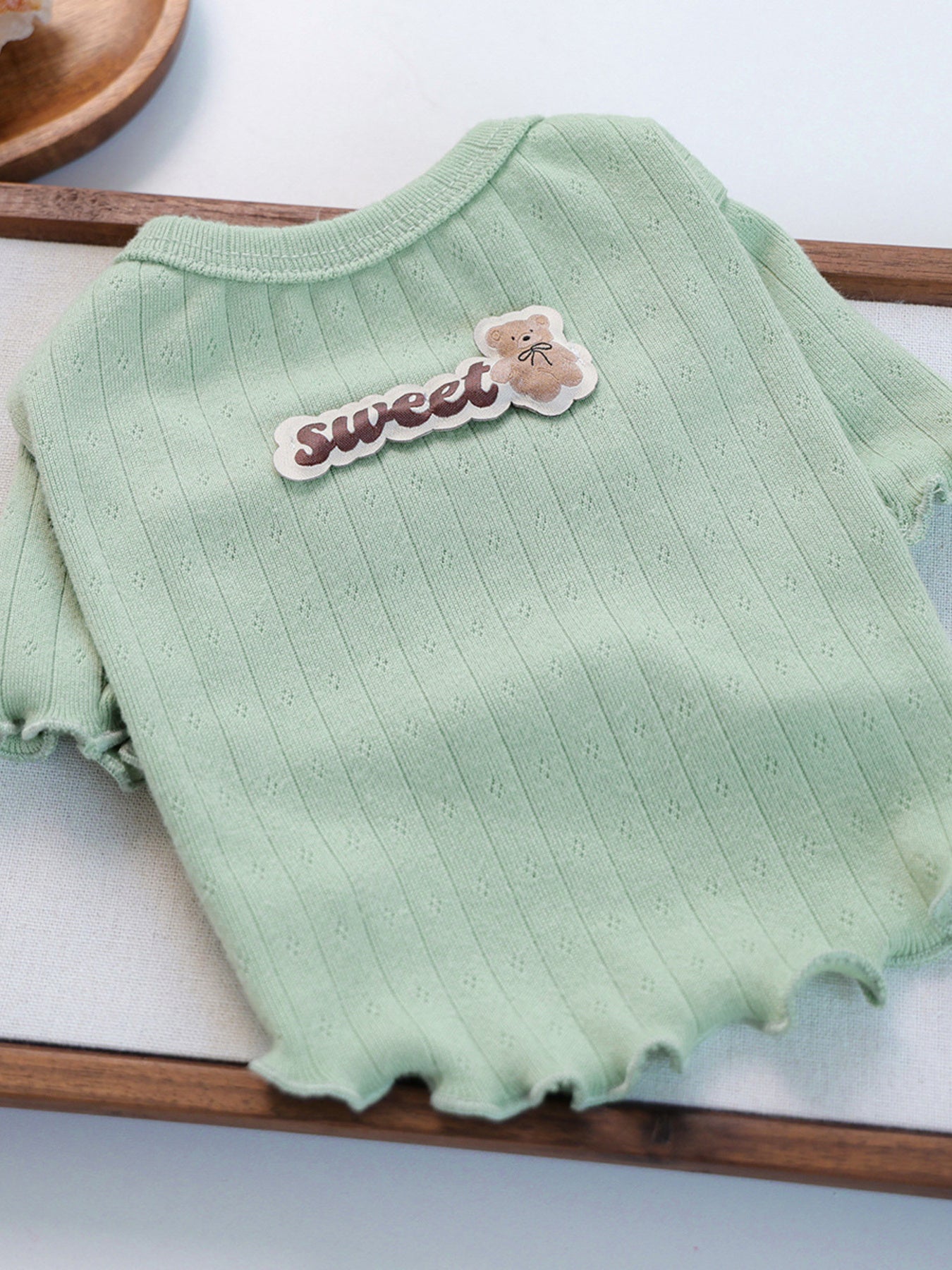 Sweet Bear Patch Ribbed Pet Top - Loving It Shop