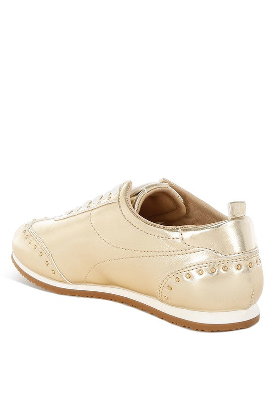 Yorika Studded Metallic Pleather Sneakers