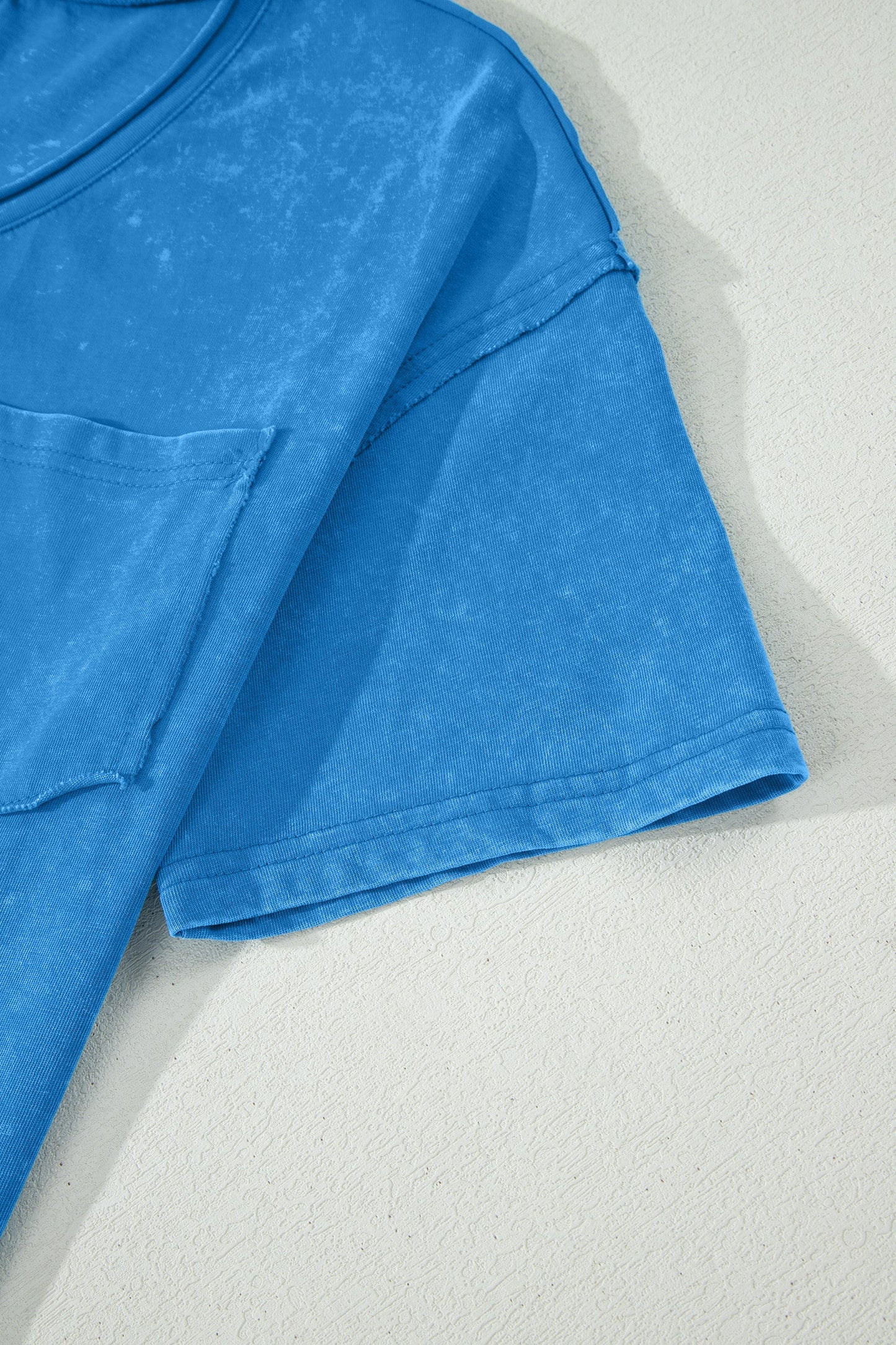 Blue Cotton Mineral Wash T Shirt