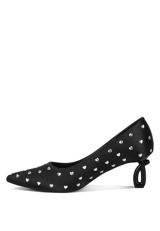Madhara Heart - Shaped Rhinestones Pumps - Loving It Shop