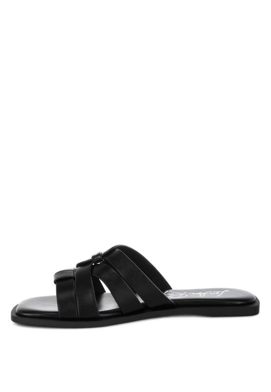 Sebal Strappy Faux Leather Slip Ons
