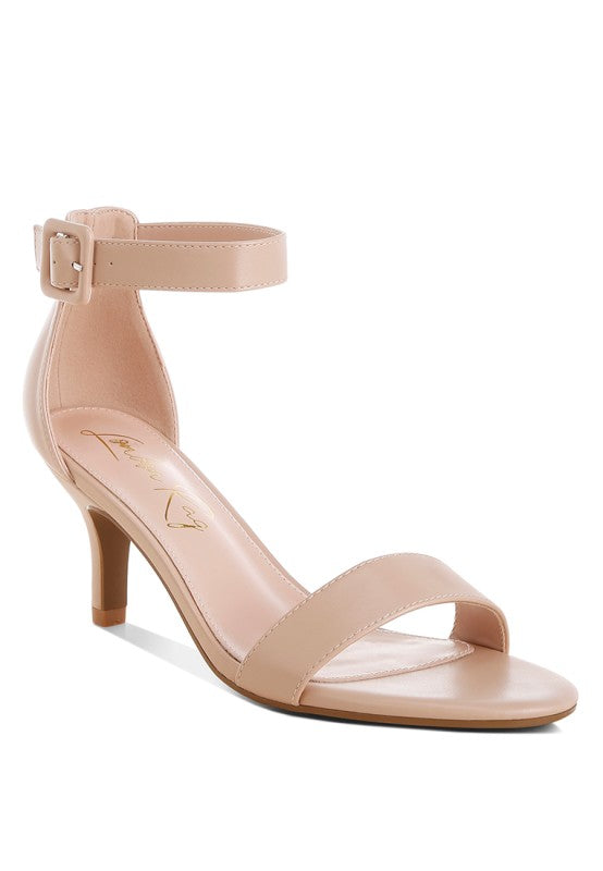 Feruda Faux Leather Kitten Heel Sandals