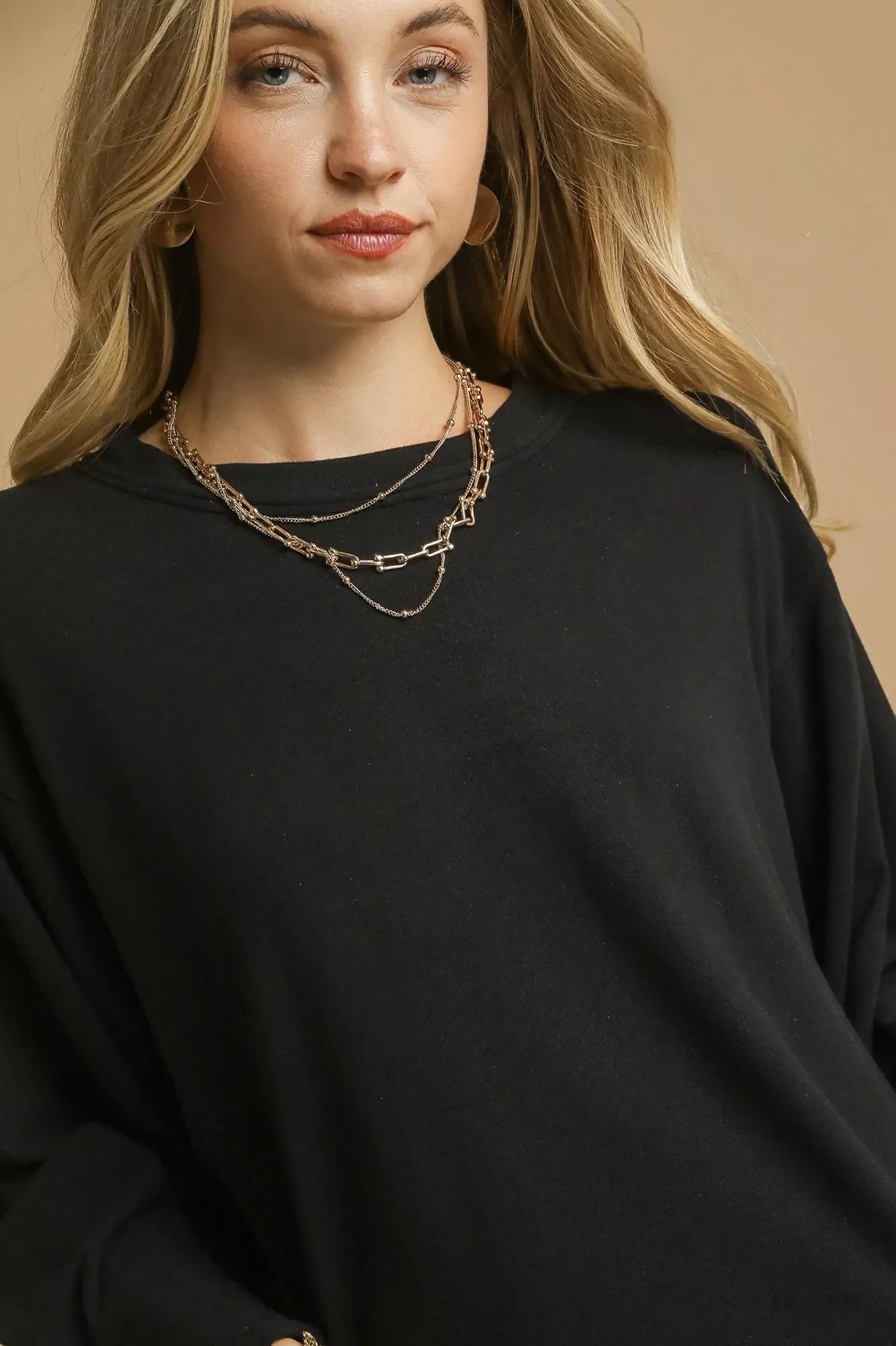 Brushed Fleeve Crewneck Top