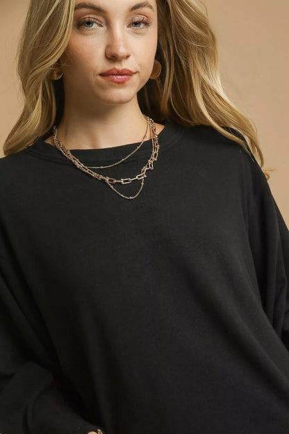 Brushed Fleeve Crewneck Top